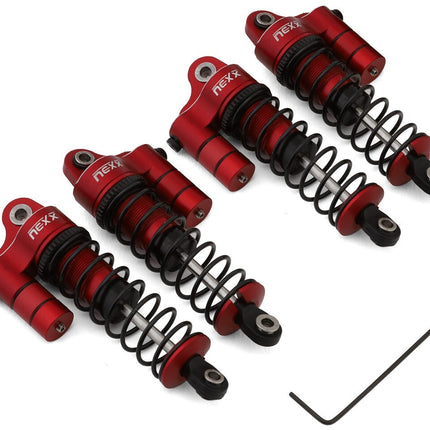 NEXX Racing Arrma Grom Reservoir Threaded Aluminum Oil-Filled Shocks Red 58mm