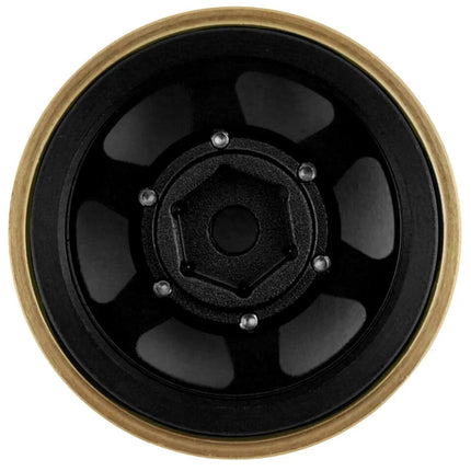 Samix SCX24 Aluminum & Brass Adjustable Offset 1.0" Beadlock Wheels Black 23.75g