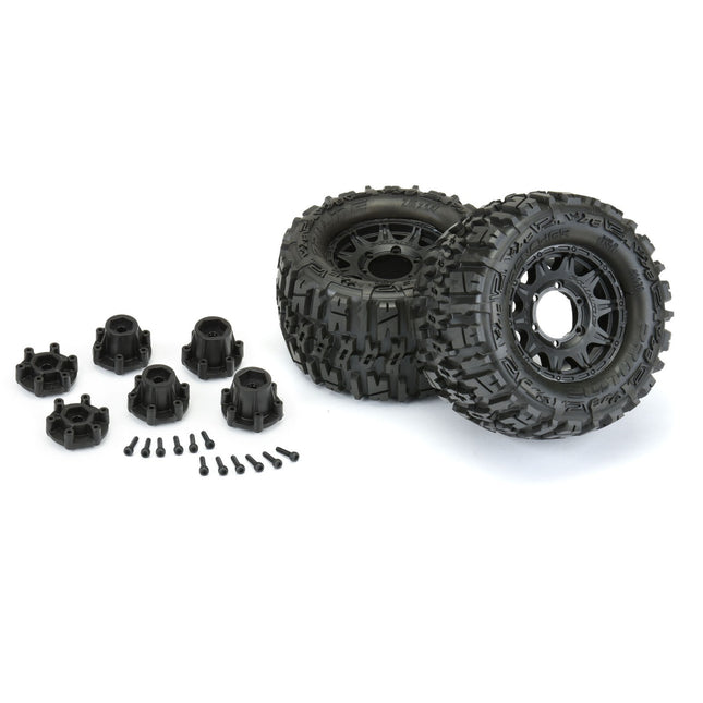 Pro-Line 1/10 Trencher F/R 2.8" MT Tires Mounted 12mm/14mm Black Raid