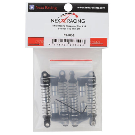 NEXX Racing Reservoir Aluminum Threaded Oil-Filled Shocks for Traxxas TRX-4M Blk