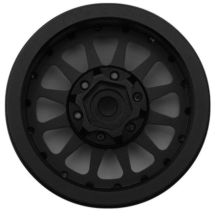Treal Hobby Type D 1.9" 12-Spoke Beadlock Wheels Black TLHTWHEELS09