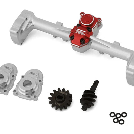 Treal Hobby Axial SCX24 Aluminum Rear Portal Axle Upgrade Kit (Silver)