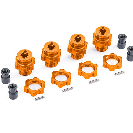 Traxxas 17 mm Orange Aluminum Splined Hubs w/ Nuts (4) For Traxxas 4X4 1/10