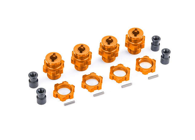 Traxxas 17 mm Orange Aluminum Splined Hubs w/ Nuts (4) For Traxxas 4X4 1/10