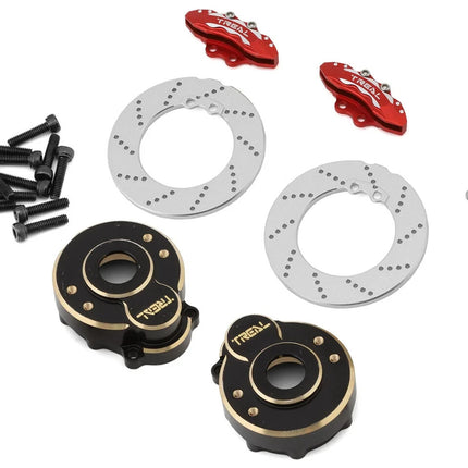 Treal Hobby Heavy Brass Outer Portal Housing Covers for Traxxas TRX-4 (Black)