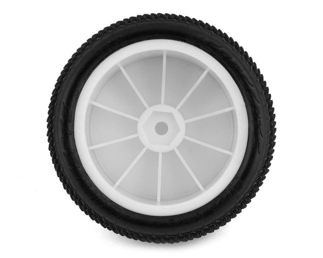 JConcepts Fuzz Bite LP 2.2" Pre-Mounted Rear Buggy Carpet Tires (White) (Pink)