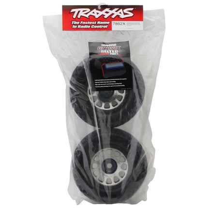 Traxxas XRT Gravix Belted Pre-Mounted Tires (Chrome) (2) w/24mm Hex TRA7862X