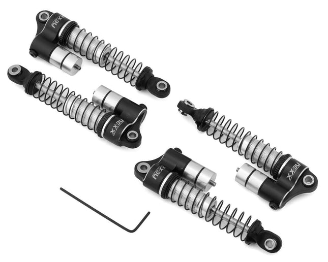 NEXX Racing Reservoir Aluminum Threaded Oil-Filled Shocks for Traxxas TRX-4M Blk