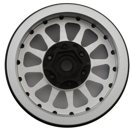 Treal Hobby Type D 1.9" 12-Spoke Beadlock Wheels (Silver/Blue)