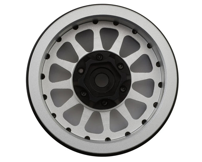 Treal Hobby Type D 1.9" 12-Spoke Beadlock Wheels (Silver/Blue)