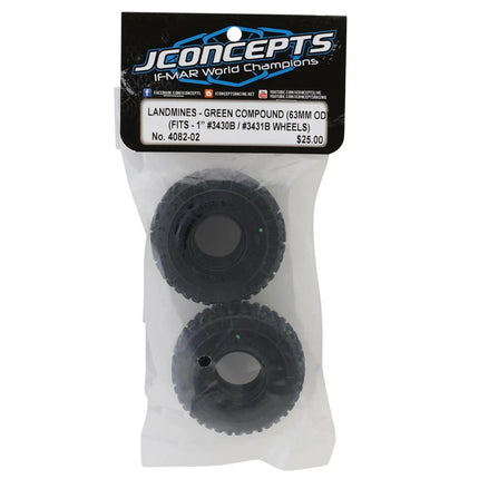 JConcepts Landmines 1.0" Micro Crawler Tires (2) (63mm OD) (Green)