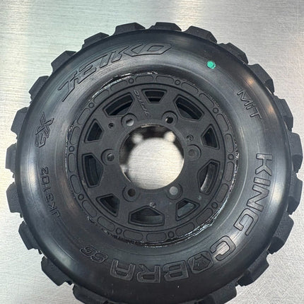 Ex-King Cobra 1/10 Glued Pre-Mounted Medium Tires For Arrma Senton 3s 4x4