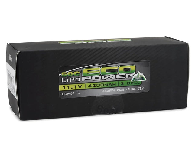 EcoPower "Trail" 3S Shorty 50C LiPo Battery (11.1V/4200mAh) w/T-Style Connector
