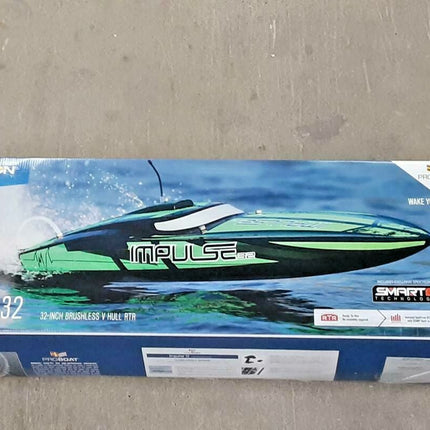 Pro Boat Impulse 32" Deep-V RTR Brushless Boat Black/Green PRB08037T1 New!!