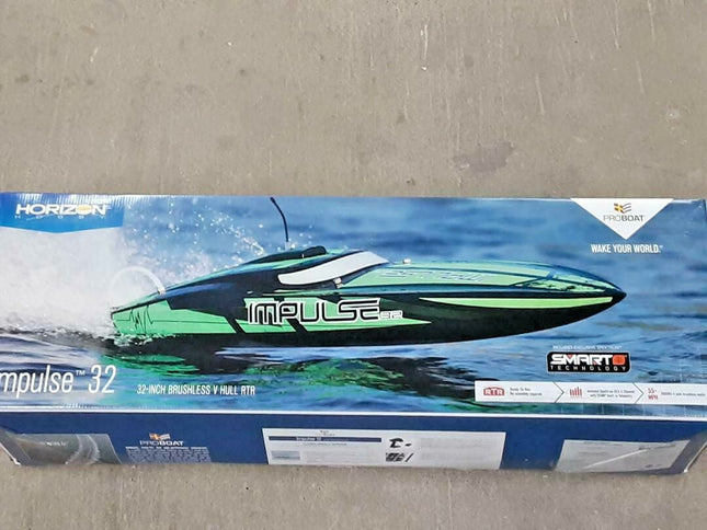Pro Boat Impulse 32" Deep-V RTR Brushless Boat Black/Green PRB08037T1 New!!