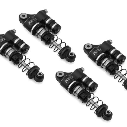 NEXX Racing SCX24 36mm Aluminum Oil-Filled Threaded Reservoir Shocks (Black)