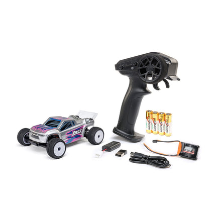 Losi Micro-T 1/28 RTR 2WD Stadium Truck Silver Battery/Charger Include LOS1392T2
