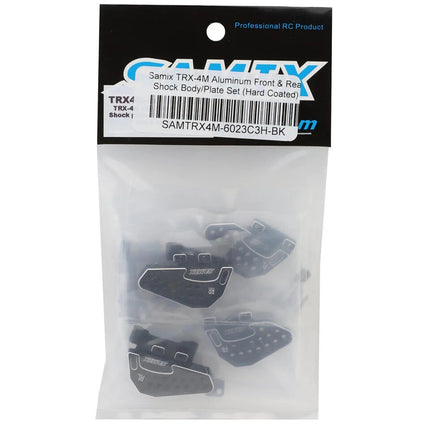 Samix Aluminum Shock Bodies & Mounts for Traxxas TRX-4M (Hard Coated) (Black)