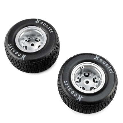 Losi 22S Dirt Late Model Hoosier 1/10 Pre-Mount Tires (Satin Alum) Med LOS-4642