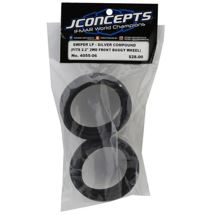 JConcepts Swiper LP 2.2" 2WD Front Buggy Dirt Oval Tires (Silver) 4055-06