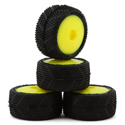 UpGrade RC Micro Spiker Pre-Mounted Carpet Tires for Losi® Micro-T (Yellow) (4)