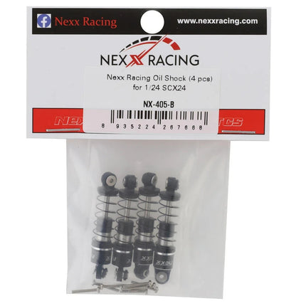 NEXX Racing SCX24 36mm Aluminum Oil-Filled Threaded Shocks Black