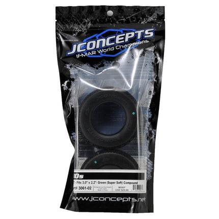 JConcepts 3061-02 3D's Short Course Tires (2) (Green) JCO306102