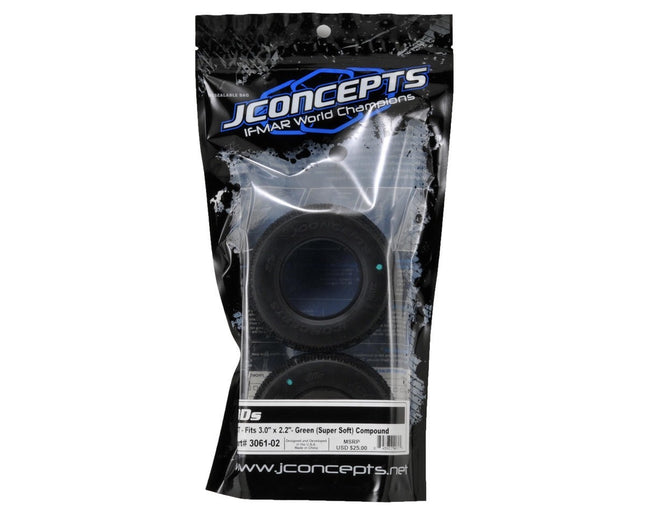JConcepts 3061-02 3D's Short Course Tires (2) (Green) JCO306102