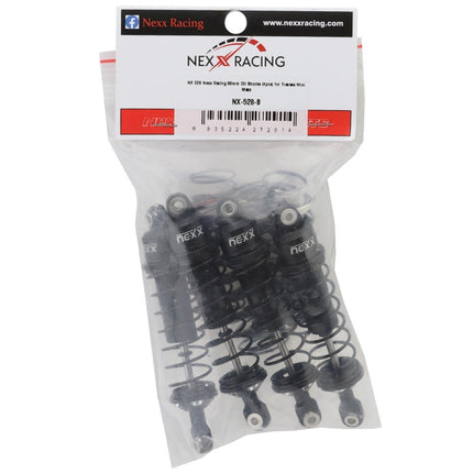 NEXX Racing Aluminum Threaded Oil-Filled Shocks Traxxas 4x4 Mini Maxx (Black)