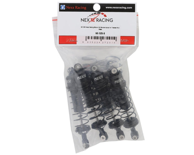 NEXX Racing Aluminum Threaded Oil-Filled Shocks Traxxas 4x4 Mini Maxx (Black)