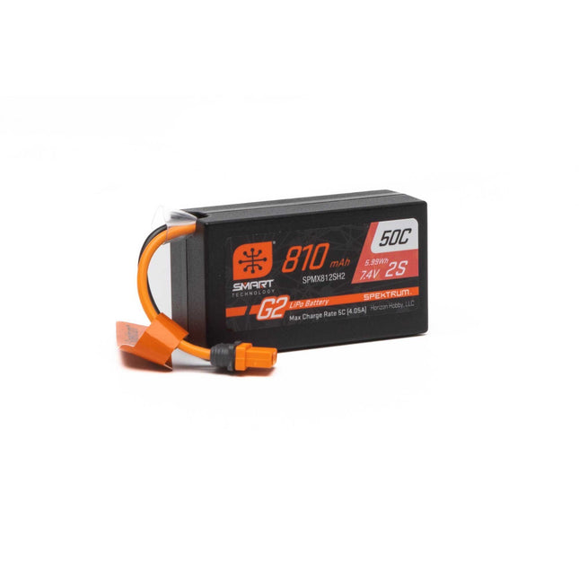Spektrum 7.4V 810mAh 2S Smart G2 50C LiPo: IC2 Crawler Battery SPMX812SH2