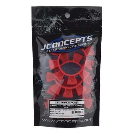 JConcepts 2212-7 "Satellite" Tire Glue Bands (Red) JCO22127