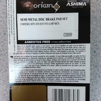 Origin8 Disc Brake Pads 12648 Brand New!!