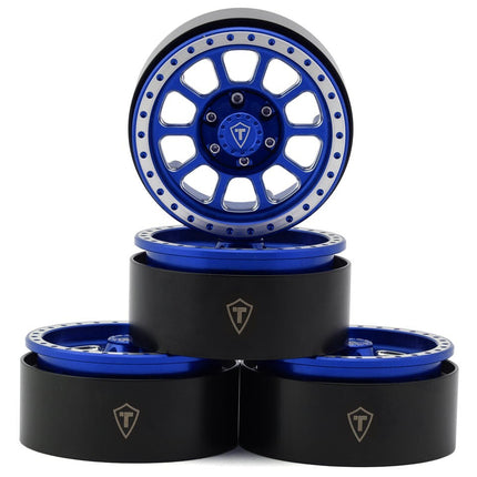 Treal Hobby Type V2 1.9" Beadlock Wheels (Blue/Silver)