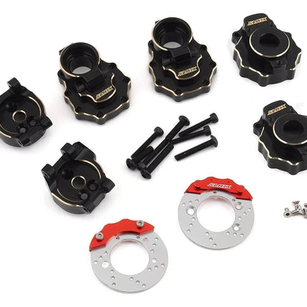 Samix Brass Rear Hub Carriers, Inner & Outer Portal Covers Set for Traxxas TRX-4