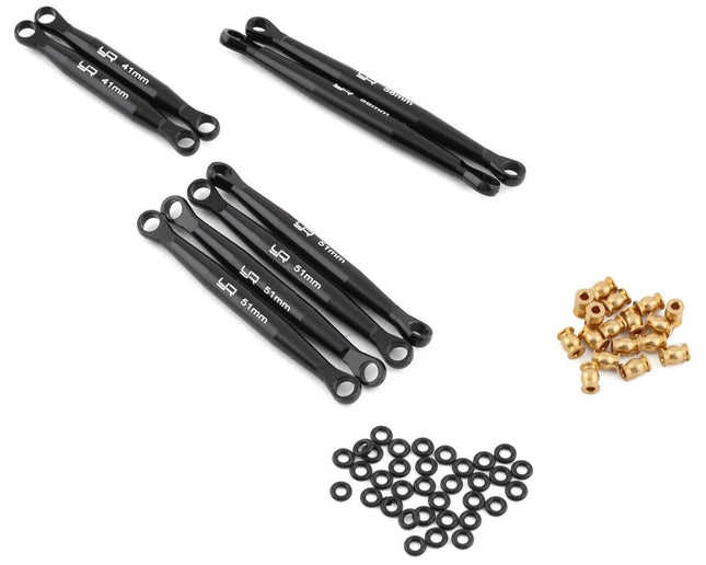 Yeah Racing Axial SCX24 C10 Aluminum Suspension Links (Black) 133.7mm Wheelbase