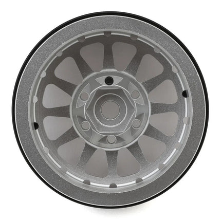 Treal Hobby Type D 1.9" 12-Spoke Beadlock Wheels (Silver/Black)