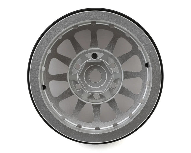 Treal Hobby Type D 1.9" 12-Spoke Beadlock Wheels (Silver/Black)