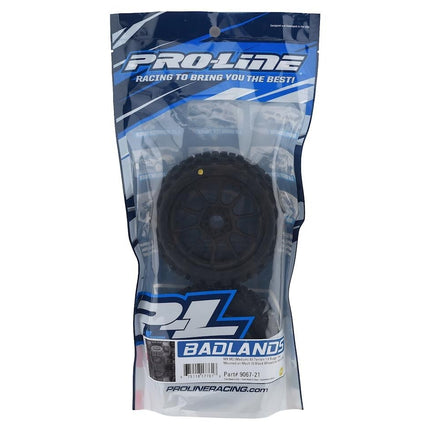 Pro-Line Badlands MX Pre-Mounted 1/8 Buggy Tires (Black) (M2) w/Mach 10 Wheels