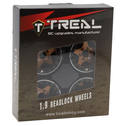 Treal Hobby 1.9" Type E Classic 5-Spoke Beadlock Wheels Bronze/Black 126g ea