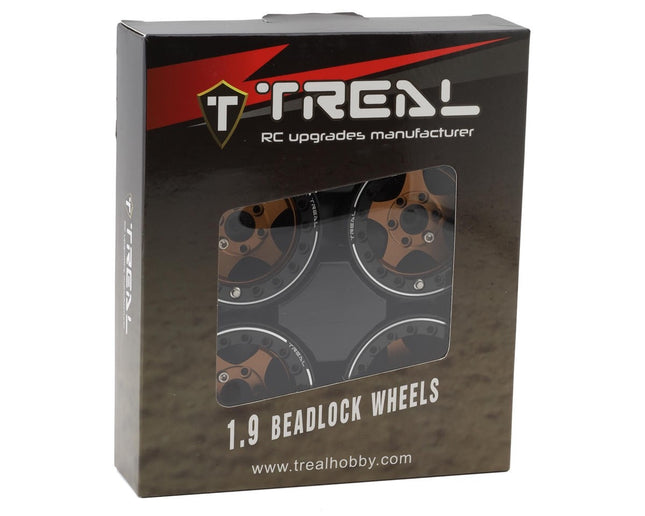Treal Hobby 1.9" Type E Classic 5-Spoke Beadlock Wheels Bronze/Black 126g ea