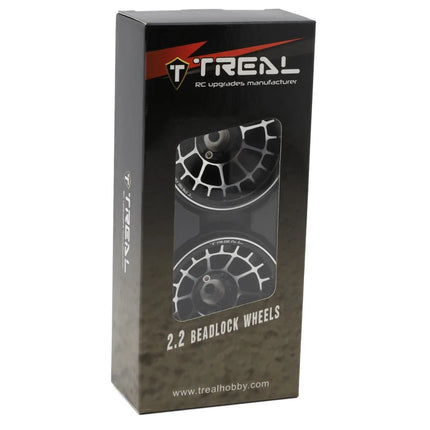 Treal Hobby 2.2" Type-A Beadlock Wheels (Black/Silver) (2) TLHTWHEEL-45