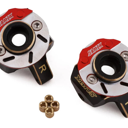 Samix SCX24 Brass Heavy Steering Knuckle Set w/Brake Rotor (2) (9.5g)