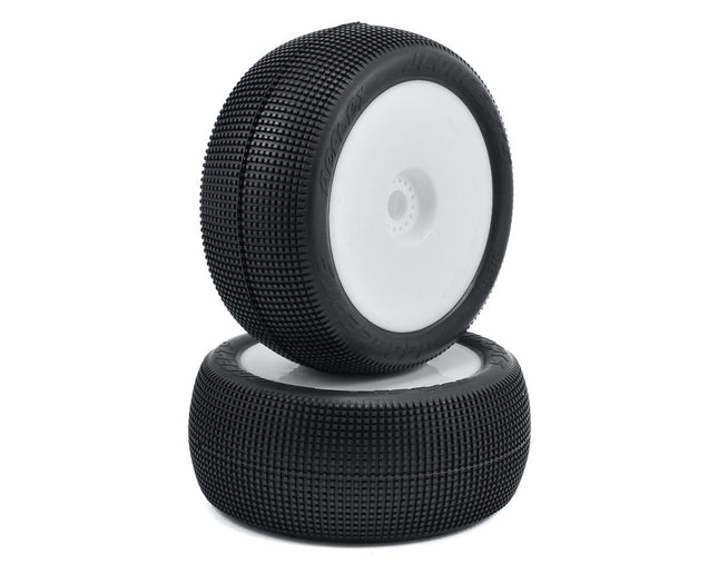 JConcepts Reflex 4.0" Pre-Mounted 1/8th Truggy Tires (2) (White) (Green) 3125-12
