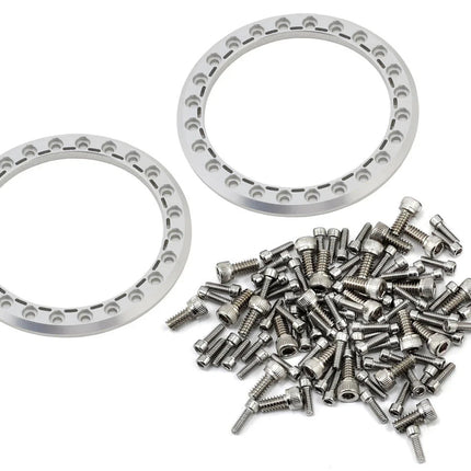 Vanquish Products 2.2" Battle Born Wheels Whiskey CNC Alum Crawl Beadlock Silver