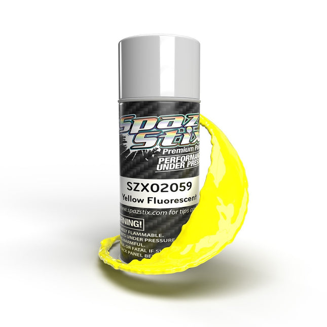 Spaz Stix Yellow Fluorescent Aerosol Paint, 3.5oz Can SZX02059