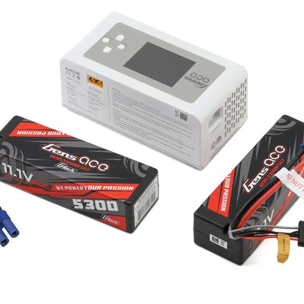 Gens Ace G-Tech Smart 3S Bundle w/Two 3S 60C EC5 LiPo Batteries (5300mAh) & D300