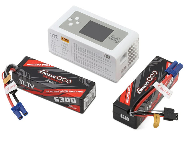 Gens Ace G-Tech Smart 3S Bundle w/Two 3S 60C EC5 LiPo Batteries (5300mAh) & D300