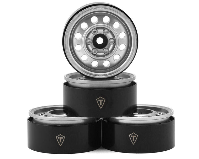 Treal Hobby Type I 1.9" Vintage 12-Hole Beadlock Wheels (Silver)