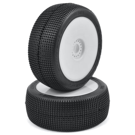 JConcepts Reflex Pre-Mounted 1/8th Buggy Tires (2) (White) (Green) JCO3121-12